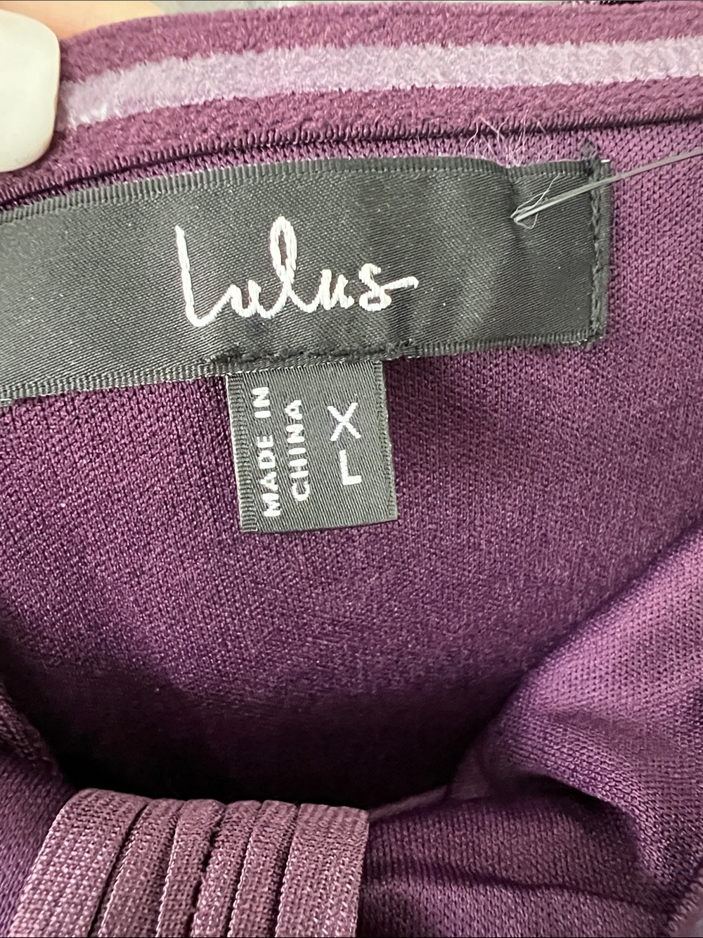 NWT LULUS Whimsical Beauty plisse strapless dress dark purple XL - Picture 6 of 12